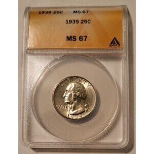 1939 Washington Quarter MS67 ANACS